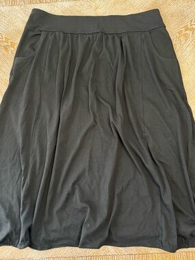 J Jill Wearever Collection Black Maxi Skirt XLPet Pockets Waist 40” Length 33”